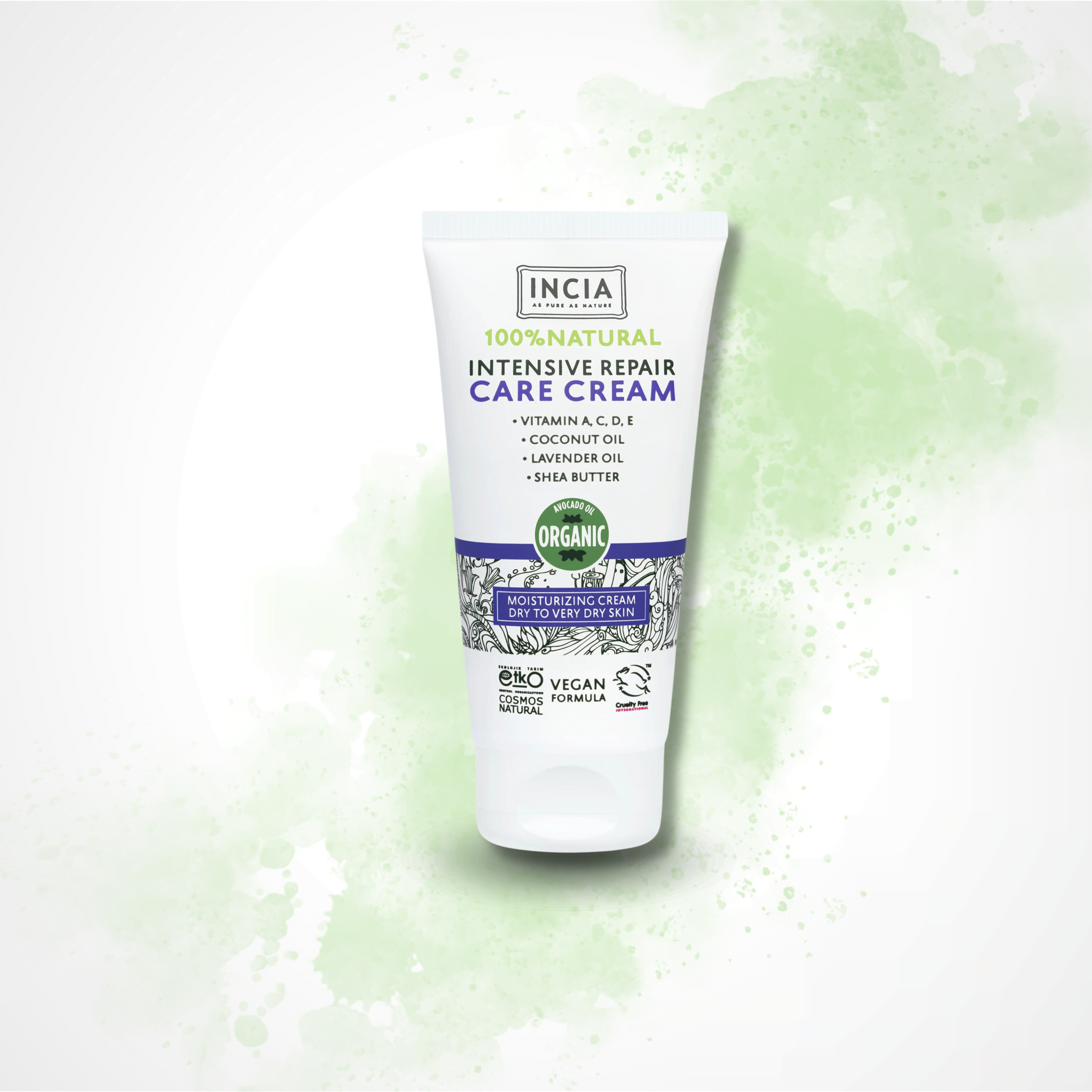 INCIA Crème voor droge huid, natuurlijke verzorging, 